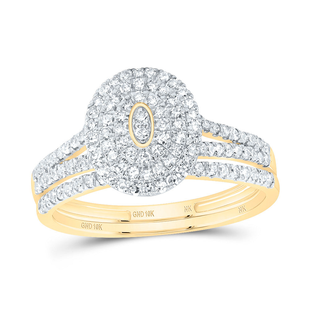 1/2Ctw-Dia Nk Oval Double Halo Bridal Set (2.31 grams)