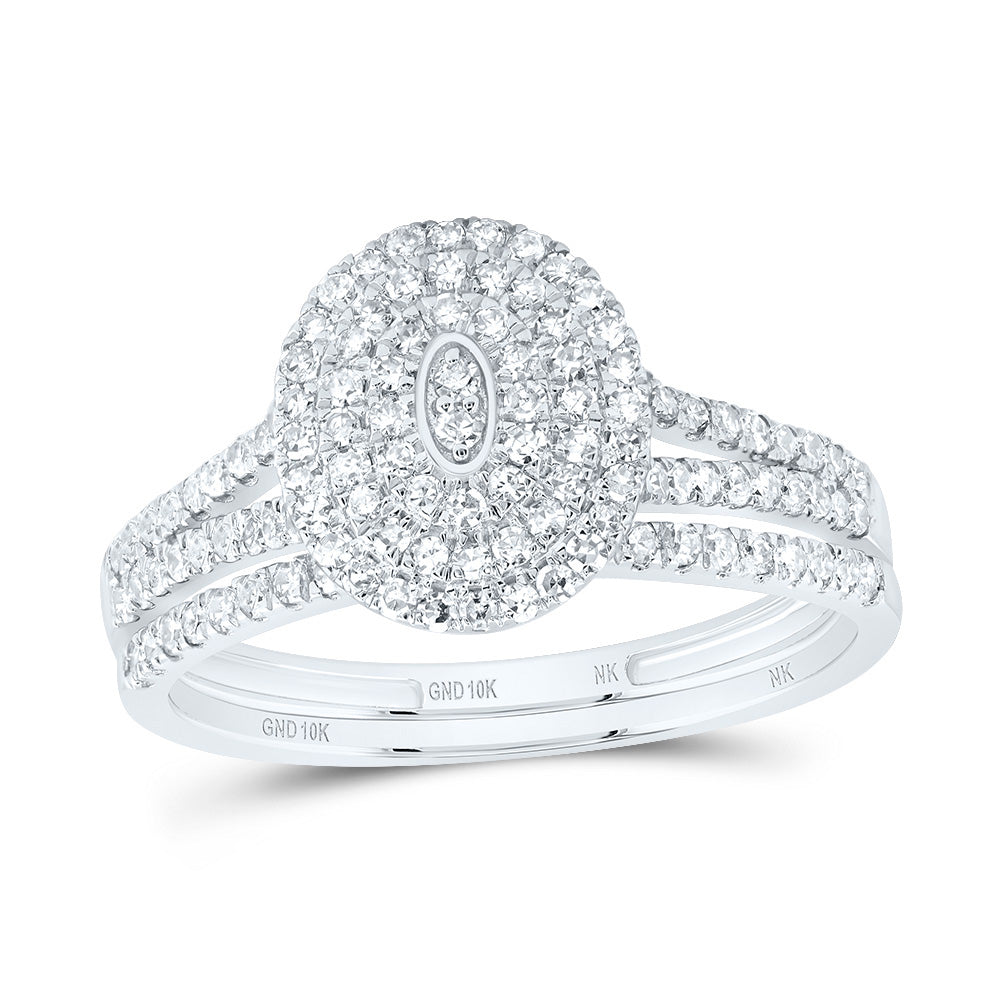 1/2Ctw-Dia Nk Oval Double Halo Bridal Set (2.26 grams)