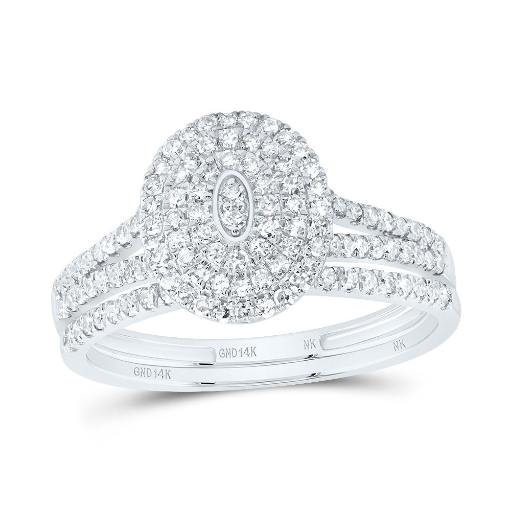 1/2Ctw-Dia Nk Oval Double Halo Bridal Set (2.54 grams)