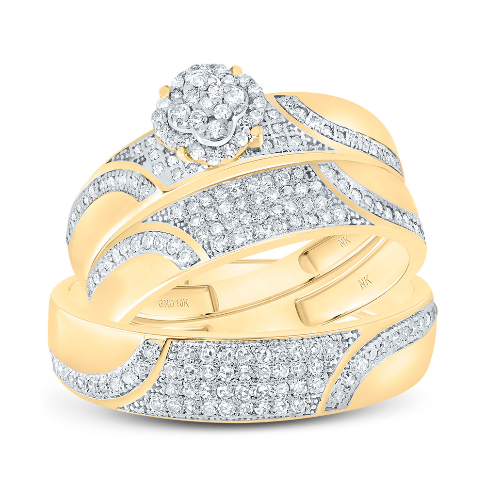 1/2Ctw-Dia Nk Clover Trio Set (4.36 grams)