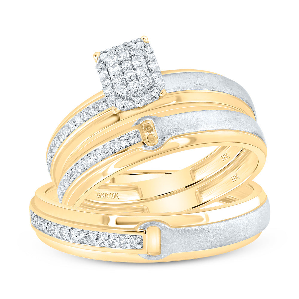 1/4Ctw-Dia Nk Emerald Trio Set (3.72 grams)