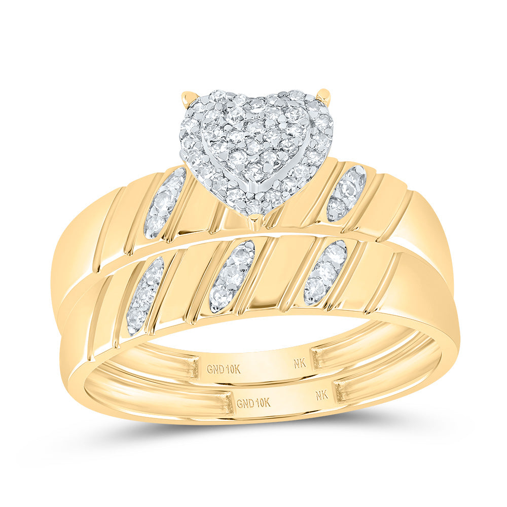 1/4Ctw-Nat Dia Nk Heart Trio Set (3.96 grams)