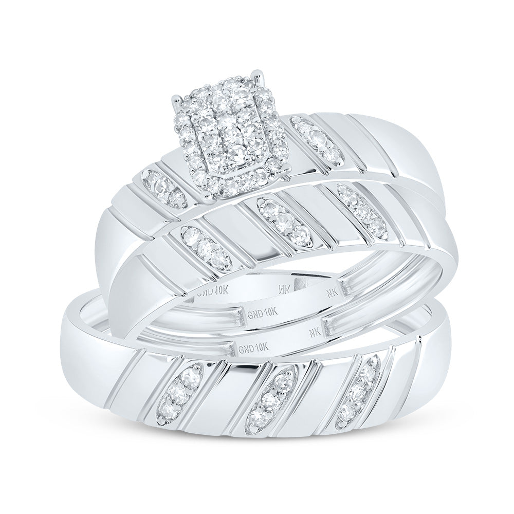 1/4Ctw-Diamond Emerald Trio Set (3.94 grams)