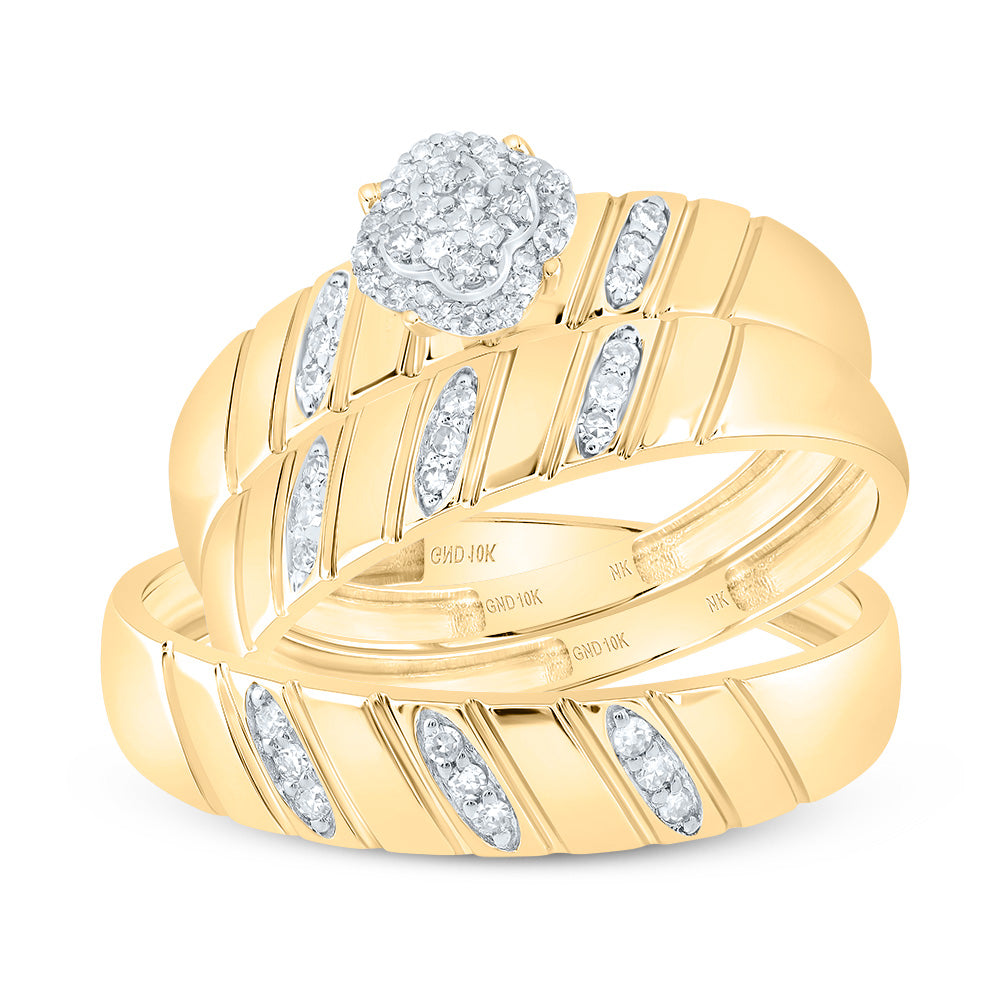 1/5Ctw-Dia Nk Clover Trio Set (3.64 grams)