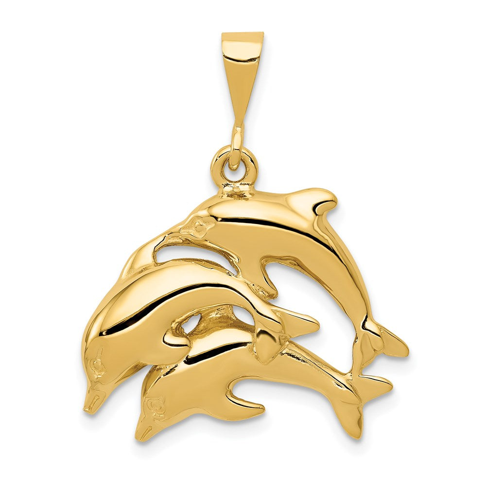 14k Yellow Gold 23 mm Dolphin Charm (3.19 grams)