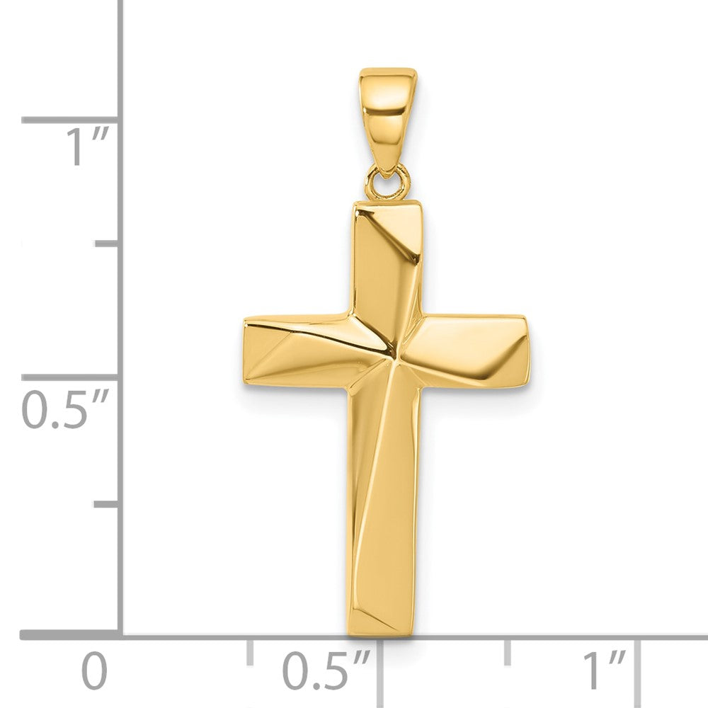 14k Yellow Gold 14.5 mm Polished Cross Pendant (1.76 grams)