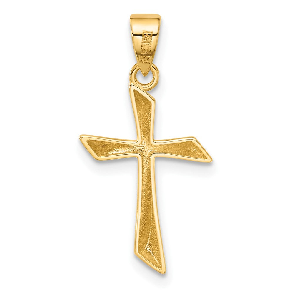14k Yellow Gold 12.4 mm Polished Cross Pendant (0.63 grams)