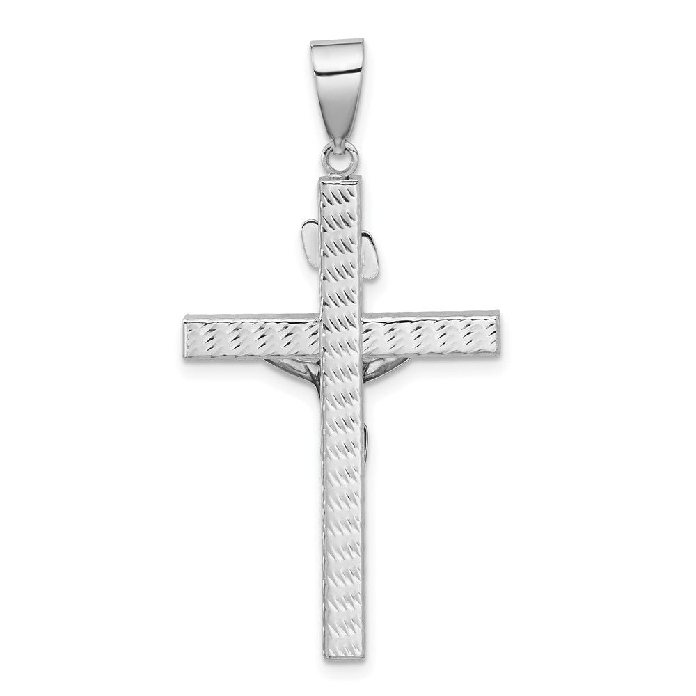 14k Two-tone 22.7 mm Two-tone Polished and Diamond-cut Jesus Crucifix Pendant (2.23 grams)