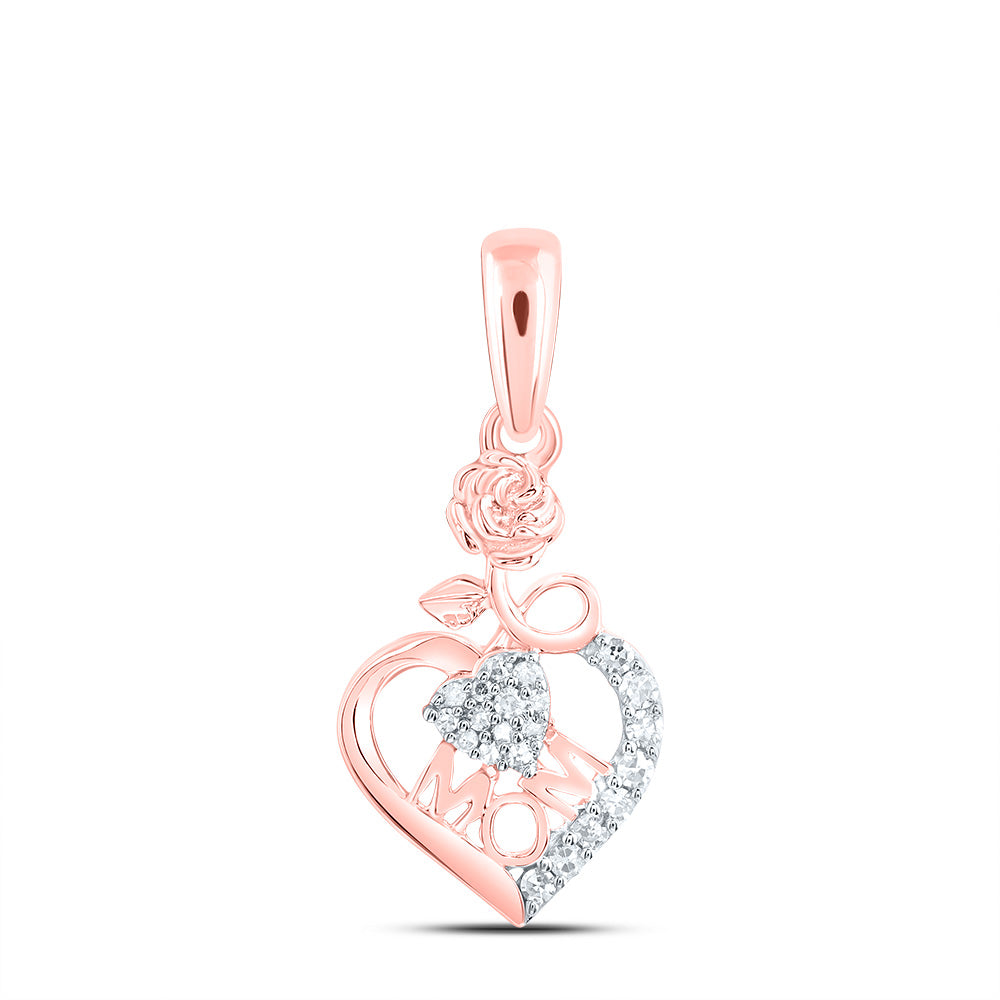 1/12Ctw-Nat Dia Nk Gift Mom Heart Pendant (0.65 grams)