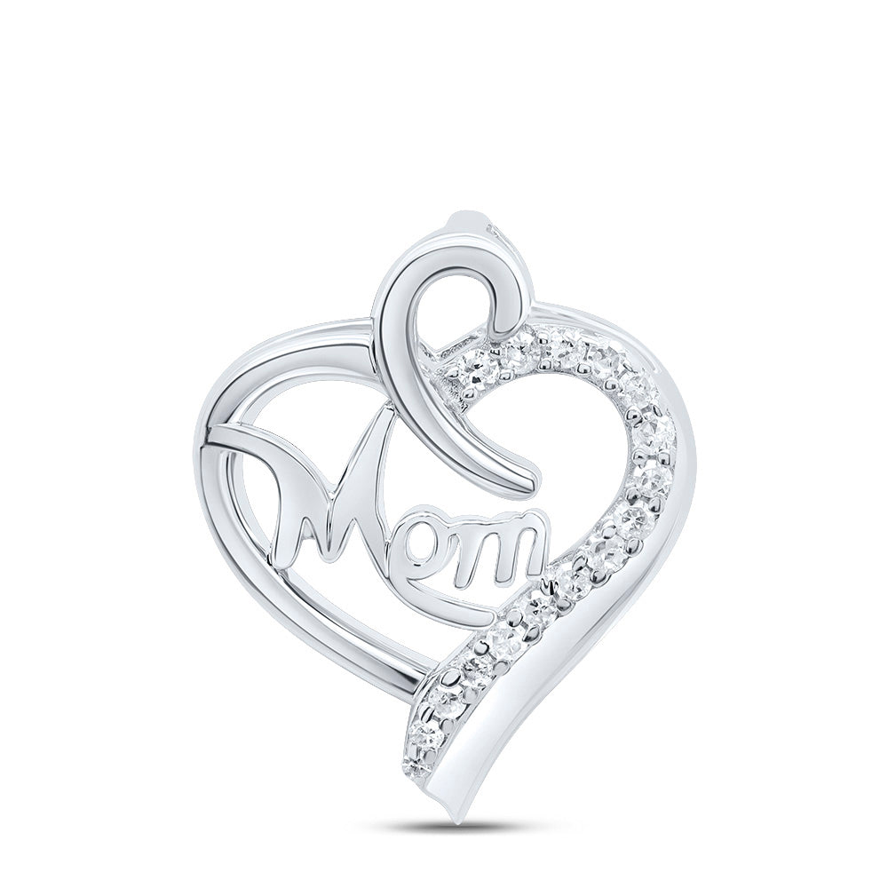 1/20Ctw-Nat Dia P1 Gift Mom Heart Pendant (0.82 grams)