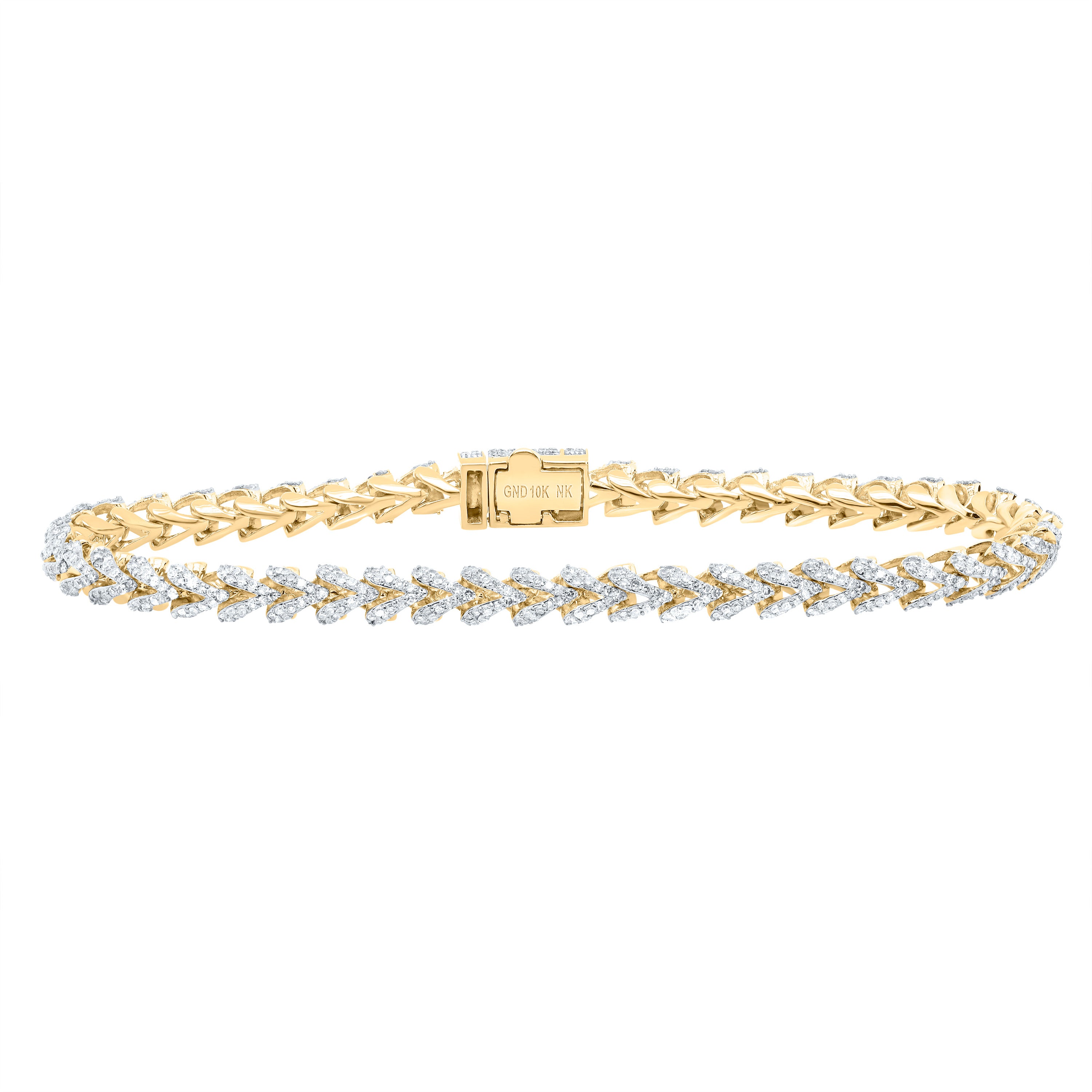 2 1/4Ctw-Nat Dia Nk (5 Mm) Franco Bracelet (7 Inch) (12.19 grams)