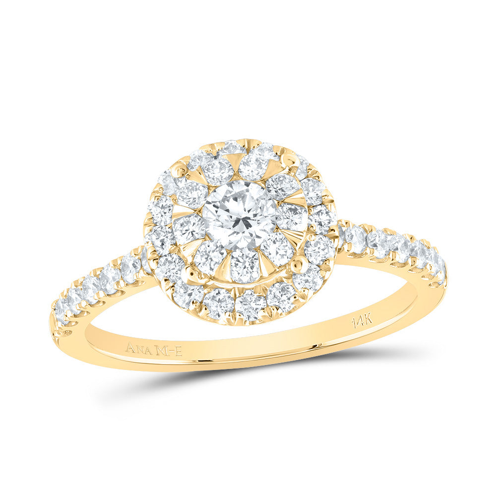7/8Ctw-Dia Ana M Elite 1/4Ct-Crd, Round Single Halo Bridal Ring (2.78 grams)