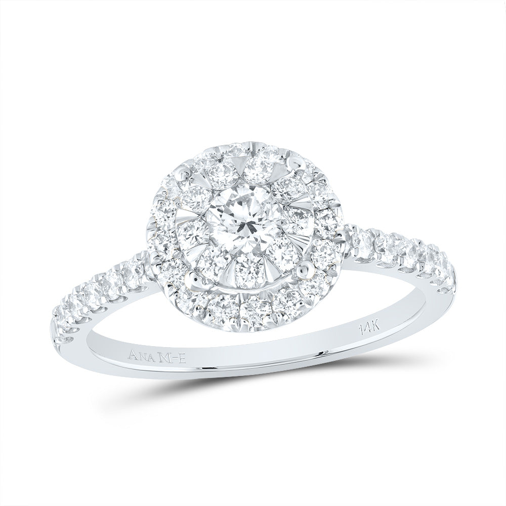 7/8Ctw-Dia Ana M Elite 1/4Ct-Crd Round Single Halo Bridal Ring (2.82 grams)