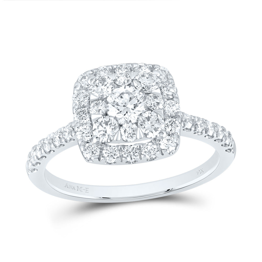 1Ctw-Dia Ana M Elite 1/4Ct-Crd Cushion Single Halo Bridal Ring (2.85 grams)