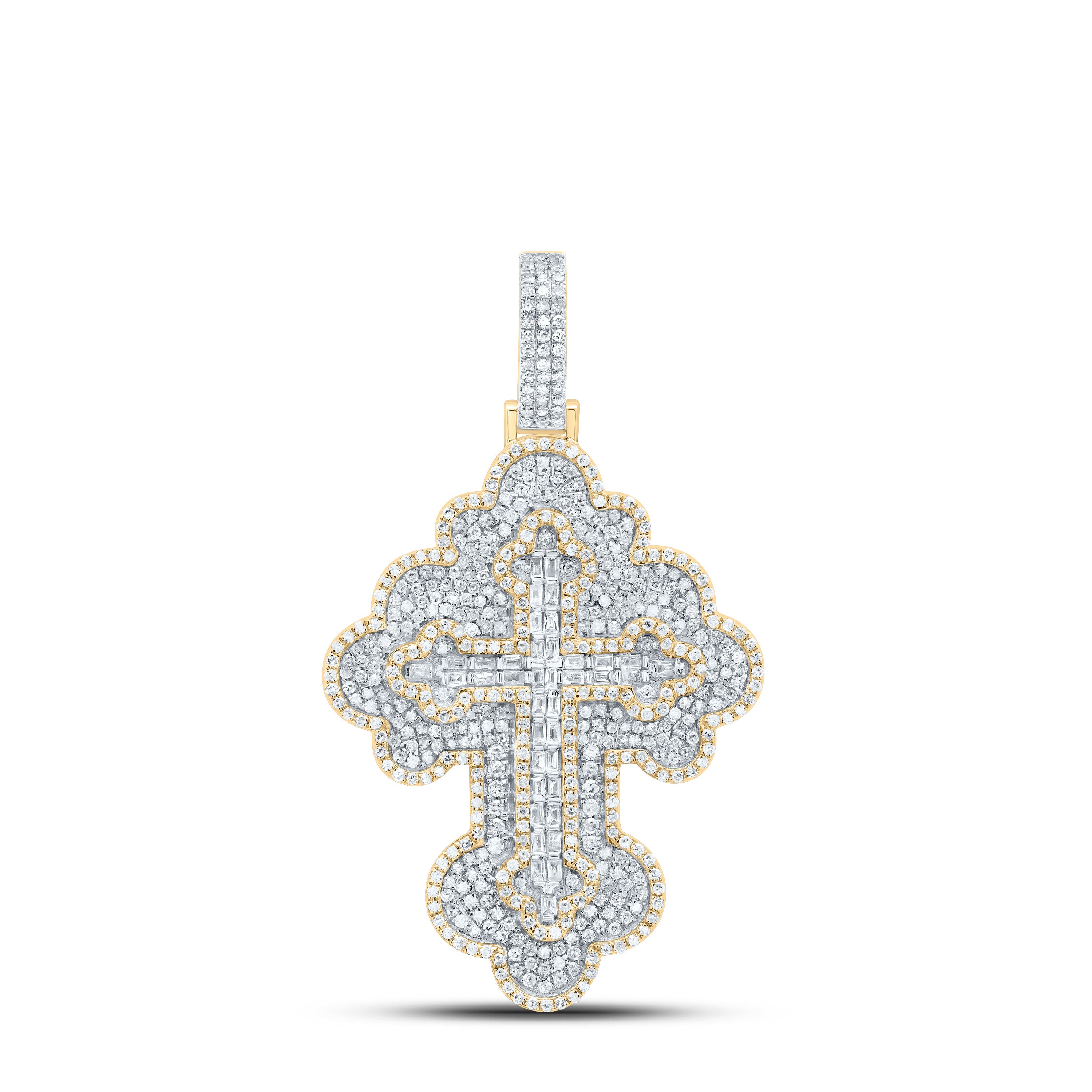 1 1/2Ctw-Dia P1 Cross Mens Charm (10.574 grams)