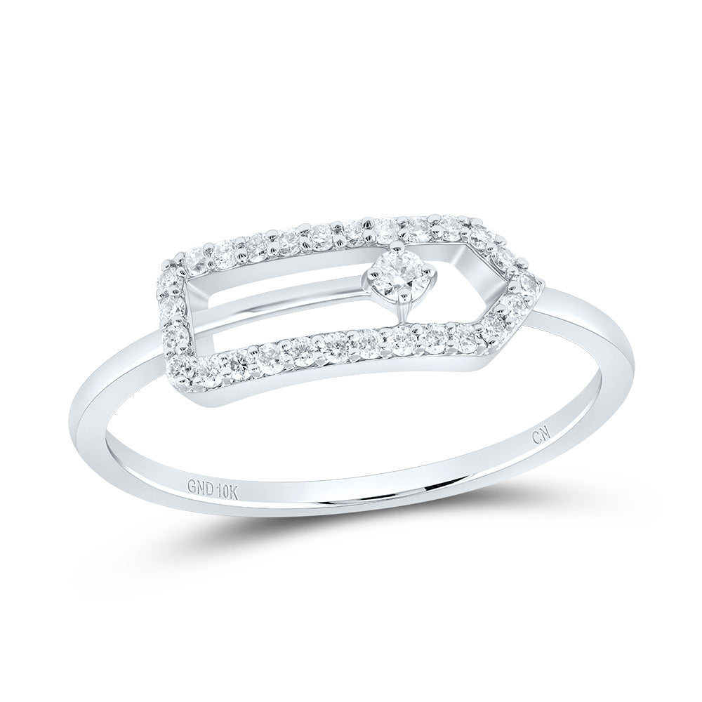 1/6Ctw-Dia Cn Fashion Paper Clip Ring (1.48 grams)