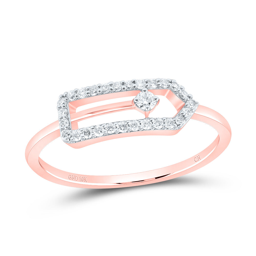 1/6Ctw-Dia Cn Fashion Paper Clip Ring (1.52 grams)