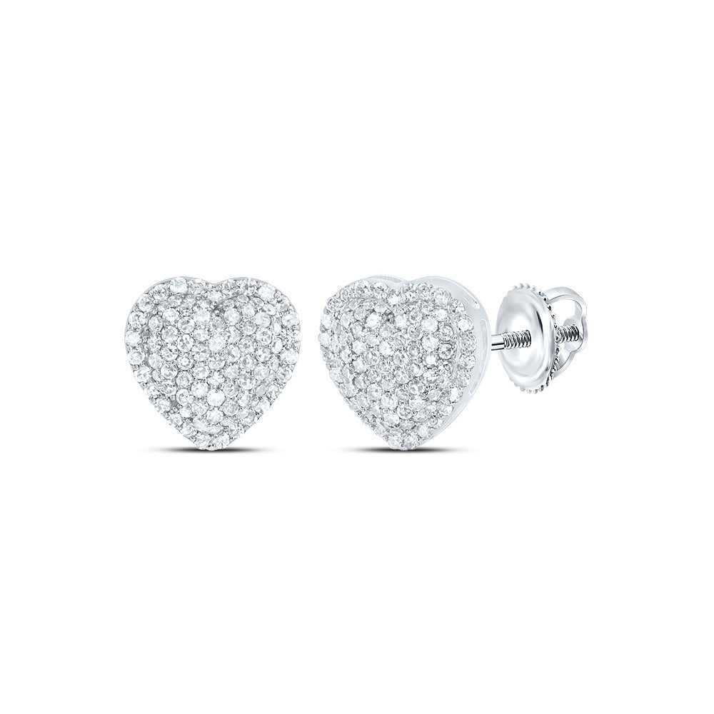 5/8Ctw-Nat Dia Nk Heart Fashion Stud Earring