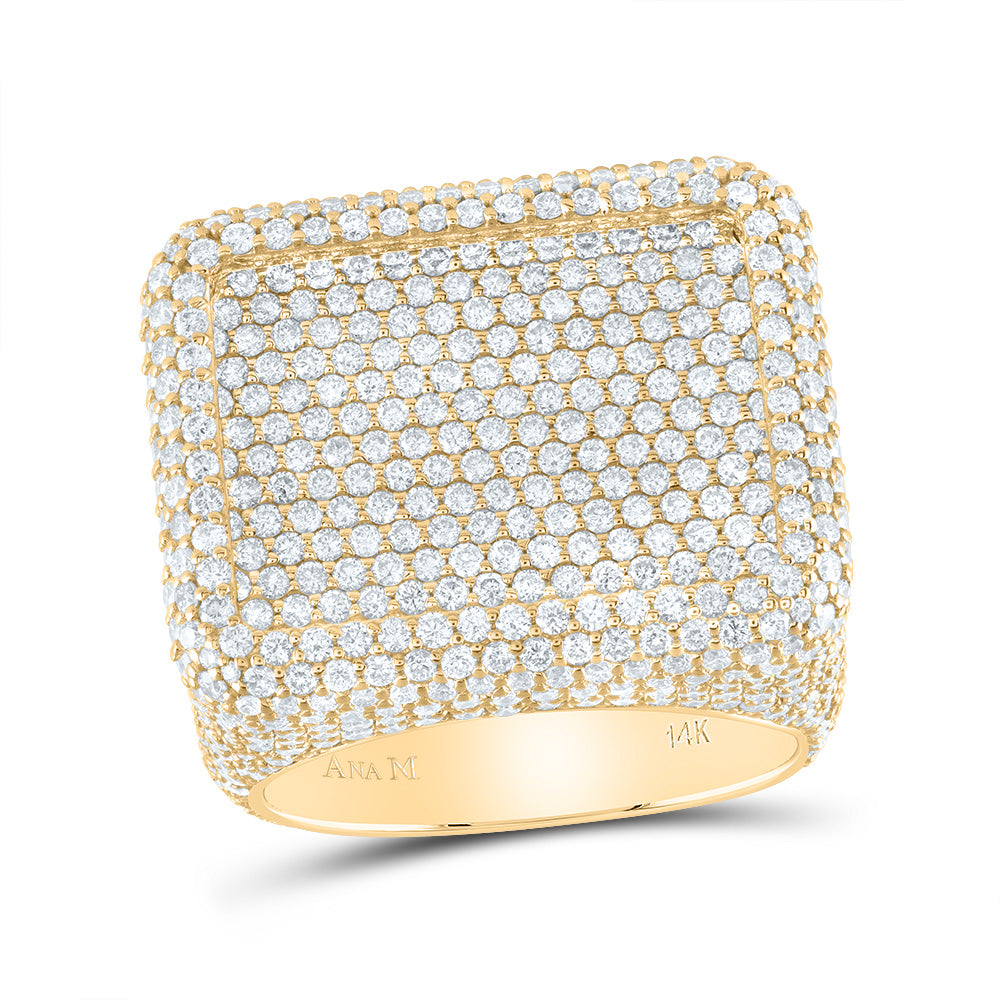 8Ctw Nat Dia Am Square Mens  Ring