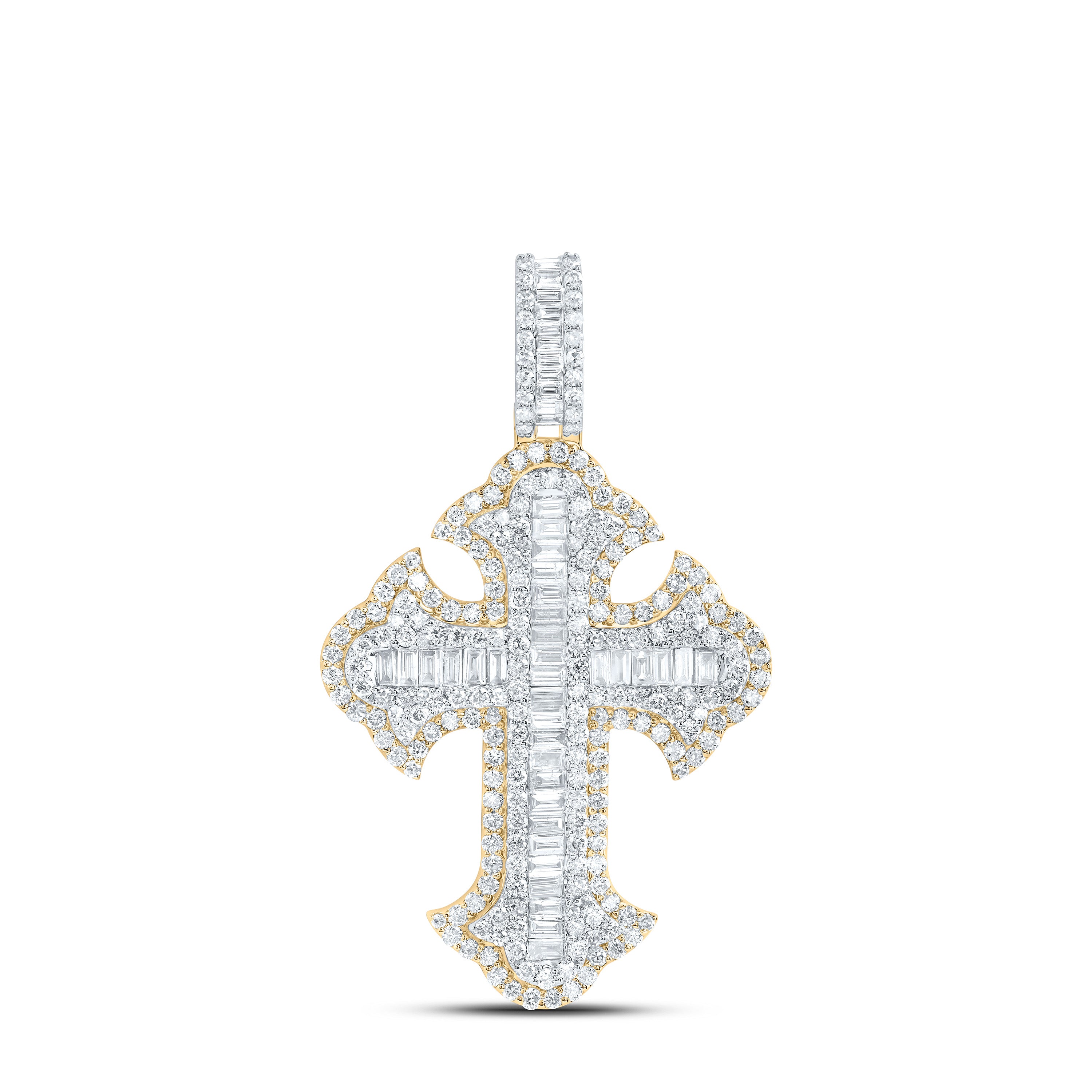 2 7/8Ctw-Dia Nk Cross Mens Charm (10.398 grams)