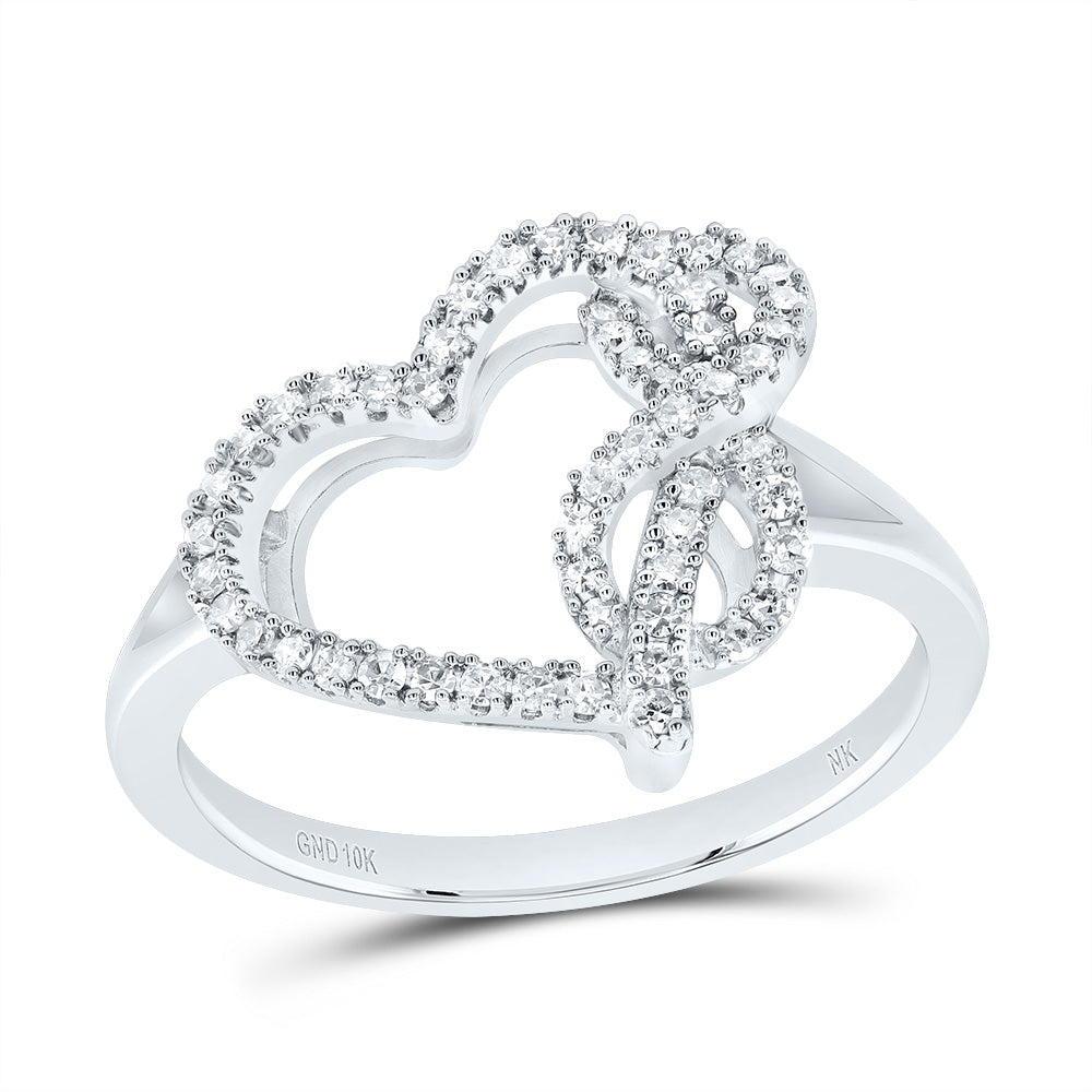 1/4Ctw-Nat Dia Nk Fashion Infinity Heart Ring (2.39 grams)