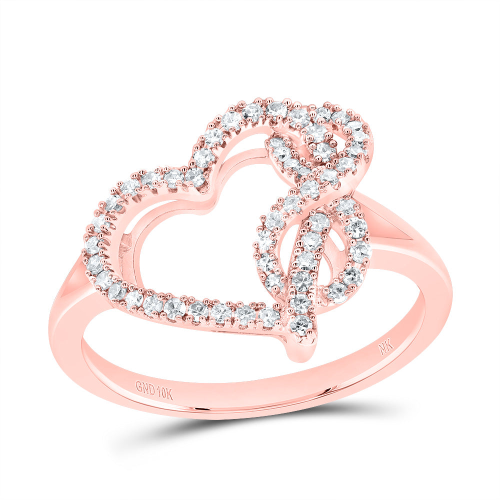 1/4Ctw-Nat Dia Nk Fashion Infinity Heart Ring (2.56 grams)