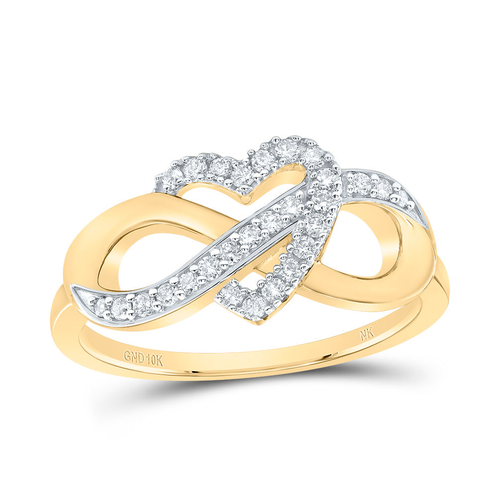 1/5Ctw-Nat Dia Nk Fashion Infinity Heart Ring (3.24 grams)