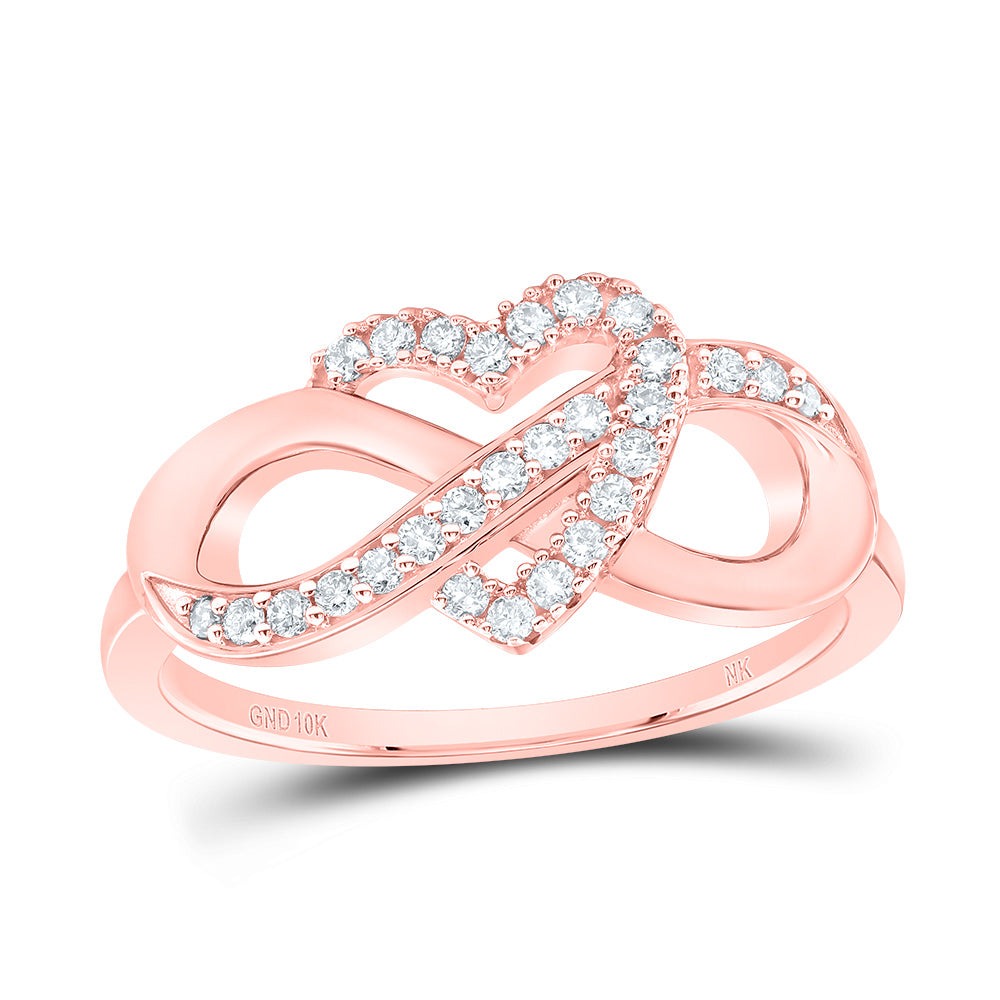 1/5Ctw-Nat Dia Nk Fashion Infinity Heart Ring (3.17 grams)