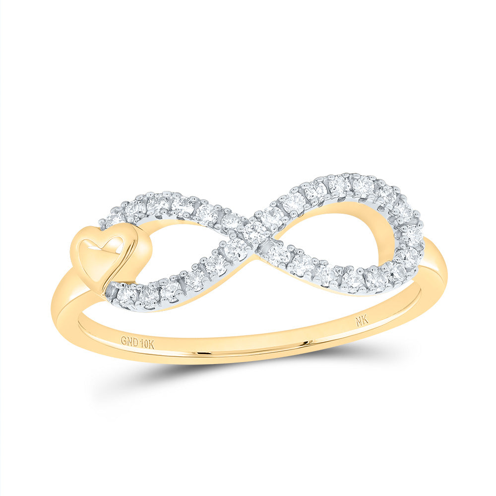 1/6Ctw-Nat Dia Nk Fashion Infinity Heart Ring (1.9 grams)