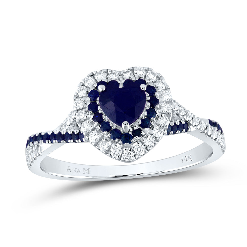 1/5Ctw-Dia Ana M 1/5Ctw-Rd-Bs 4.5Mm Ht-Bs Nat Gem Double Halo Bridal Ring (2.97 grams)