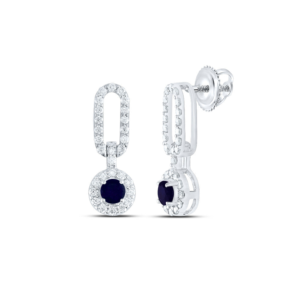 1/3Ctw-Dia Ana M 1/4Ctw Rd-Bs Nat Gem Paper Clip Earring