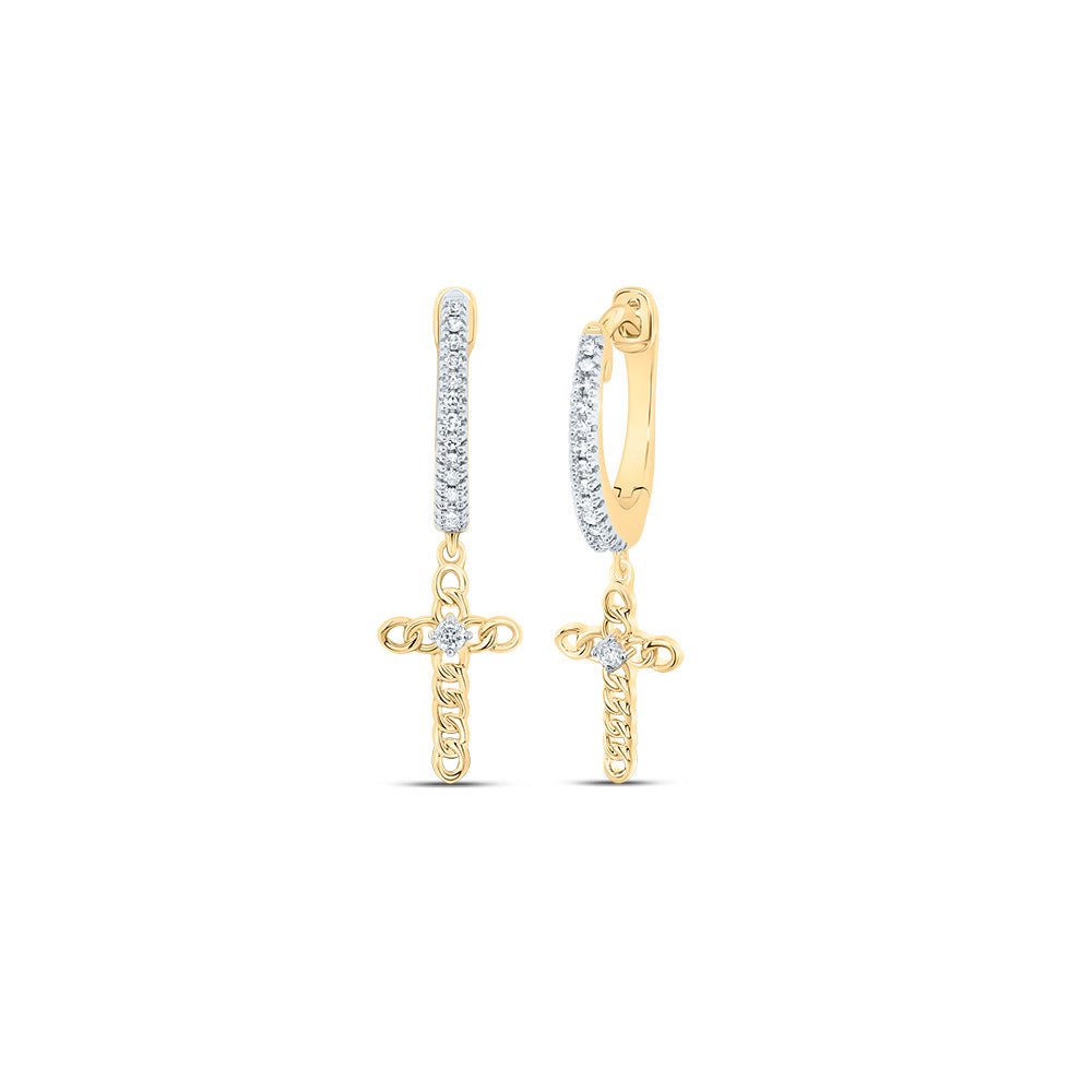 1/8 Ctw-Dia Nk Cross Dangling Earring