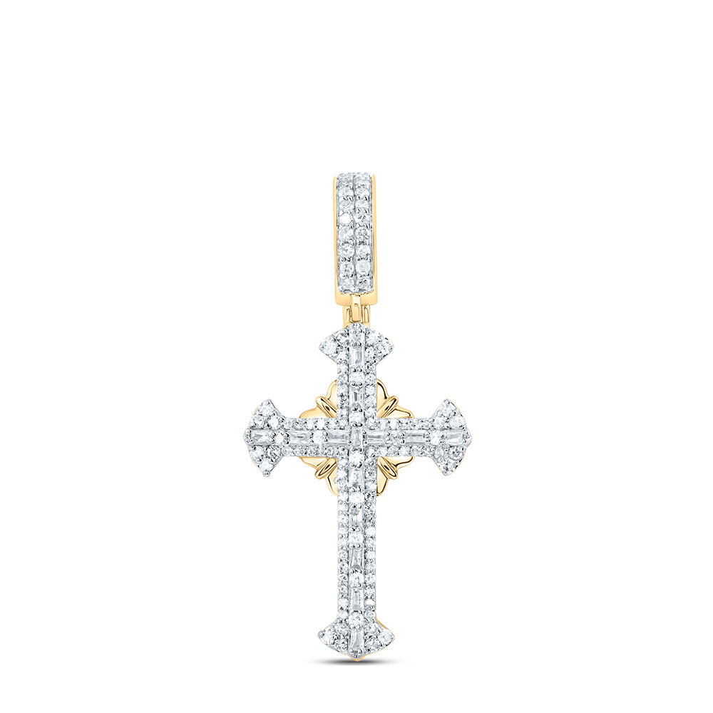 1/2 Ctw-P1 Dia Cross Mens Charm (2.277 grams)