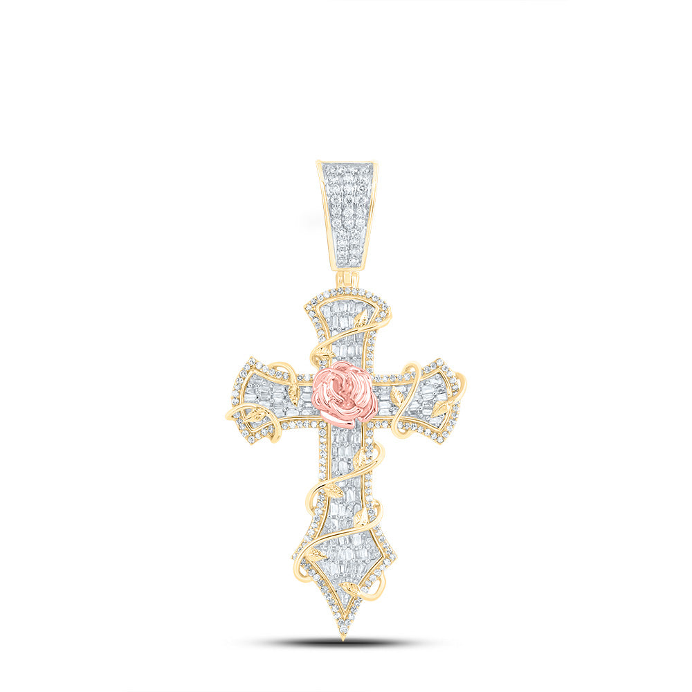 1 3/4Ctw-Dia Nk Crome Cross Mens Charm (8.554 grams)