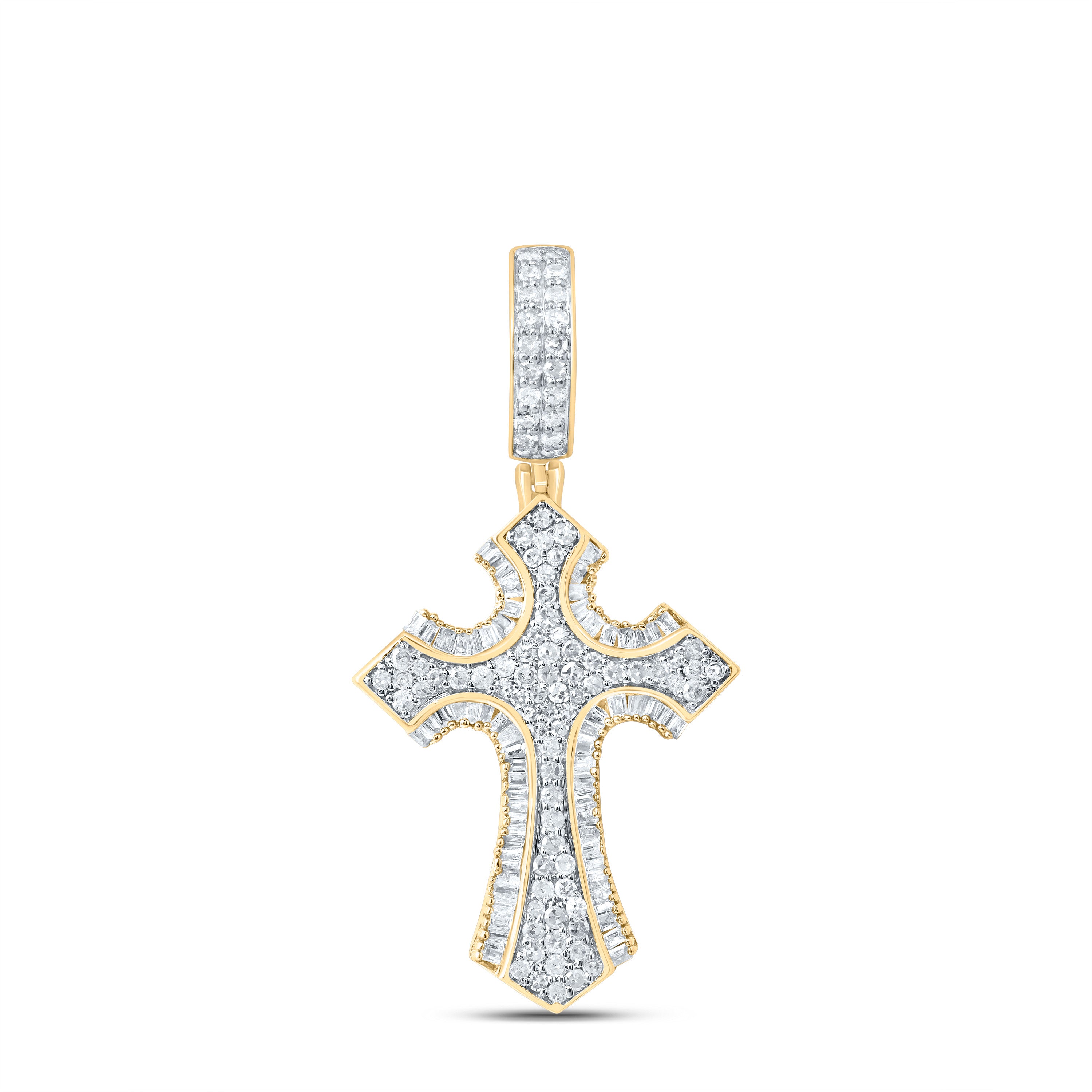 5/8-Ctw-P1 Dia Cross Mens Charm (2.89 grams)