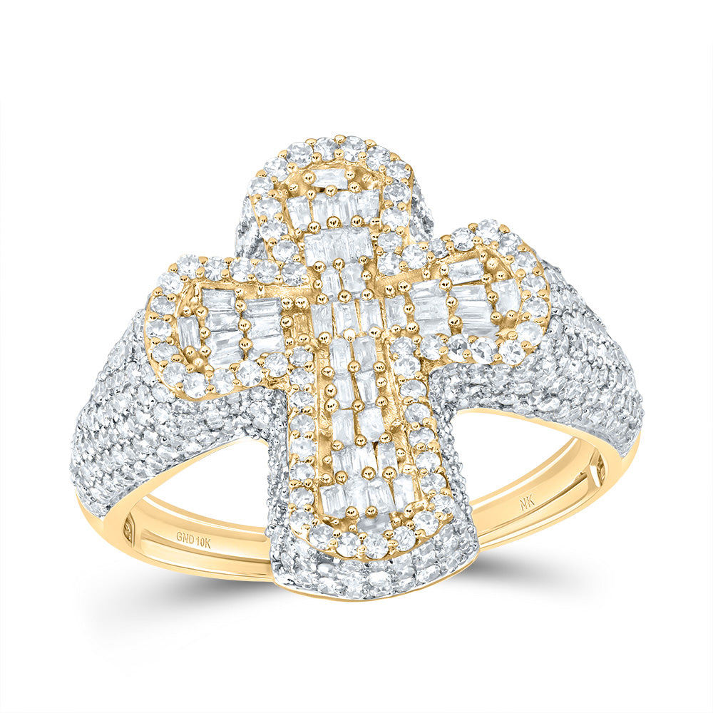 1 7/8Ctw-Dia Nk Crome Cross Mens Ring (4.46 grams)