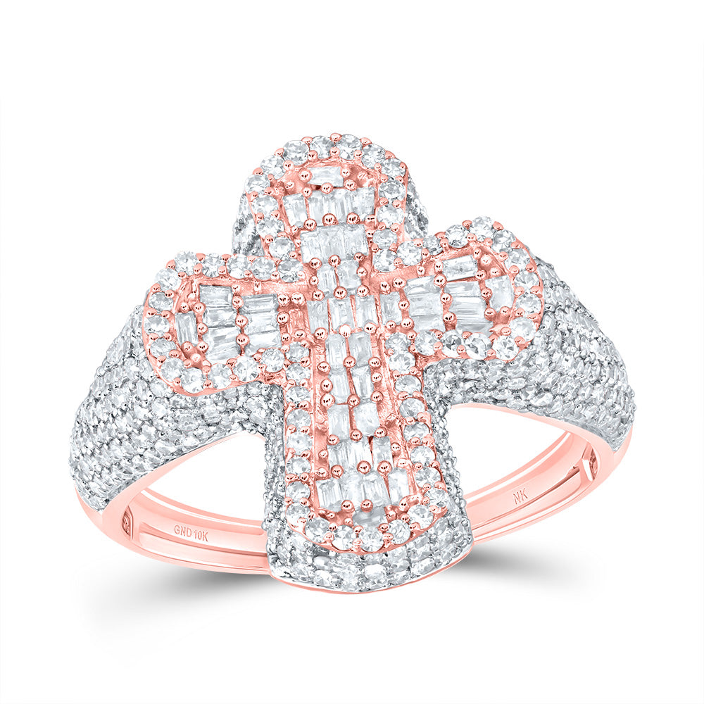 1 7/8Ctw-Dia Nk Crome Cross Mens Ring (4.41 grams)
