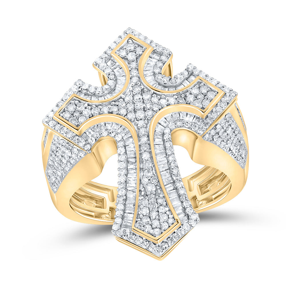 1 1/2Ctw-Dia P1 Cross Mens Ring (11.01 grams)