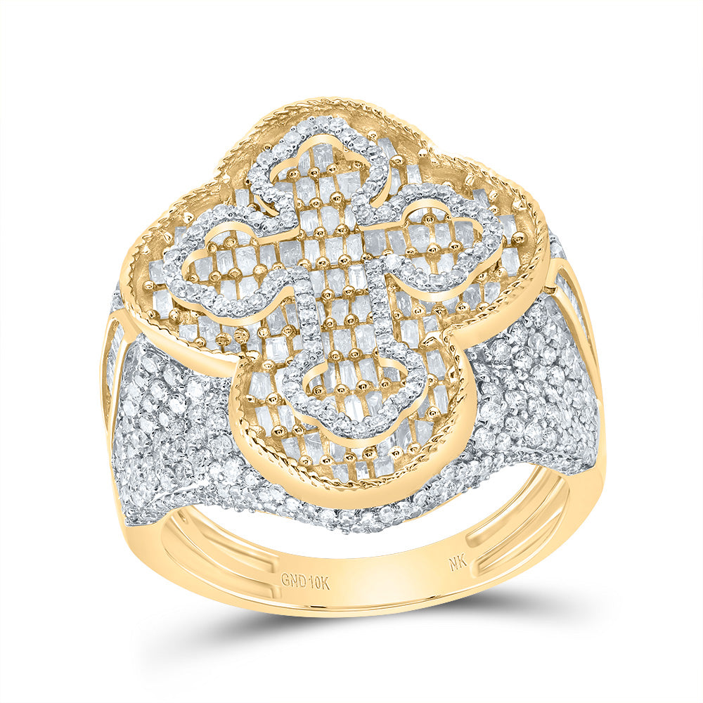2 5/8Ctw-Dia Nk Cross Mens Ring (7.6 grams)