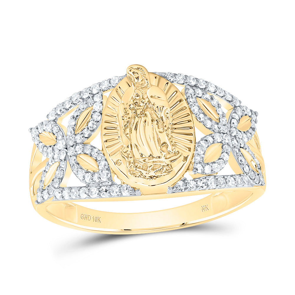 1/3Ctw-Dia Nk Fashion Virgin Mother Mary Oval Ladies Ring (2.21 grams)