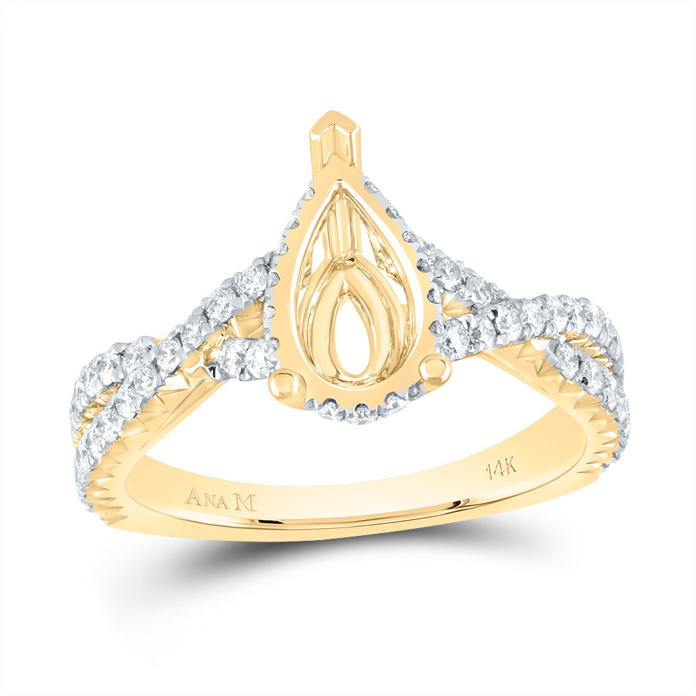 5/8Ctw-Dia Ana M 2Ct-Cps Semi-Mount No Halo Engagement Ring (4.2 grams)