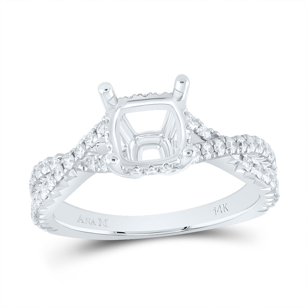 5/8Ctw-Dia Ana M 2 1/2Ct-Ccu Semi-Mount No Halo Engagement Ring (3.95 grams)