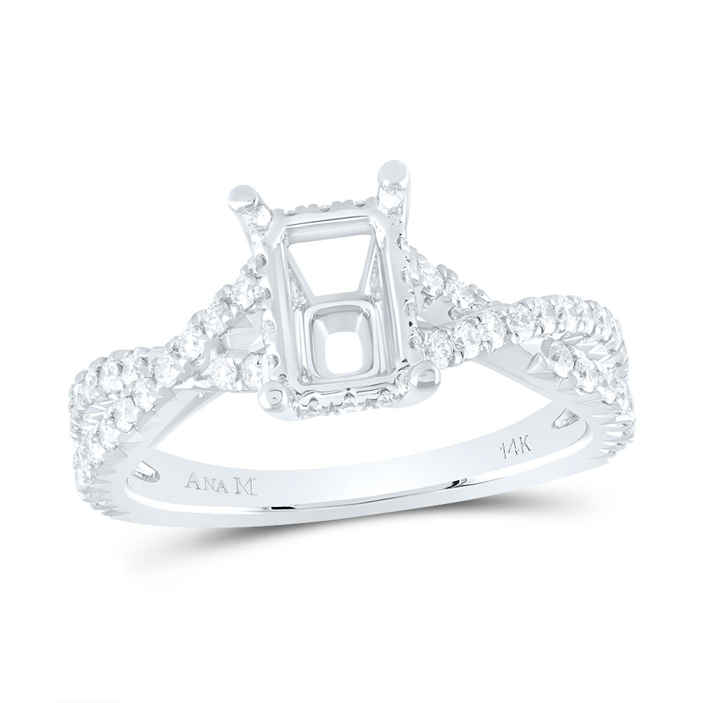 5/8Ctw-Dia Ana M 2Ct-Coct Semi-Mount No Halo Engagement Ring (4 grams)