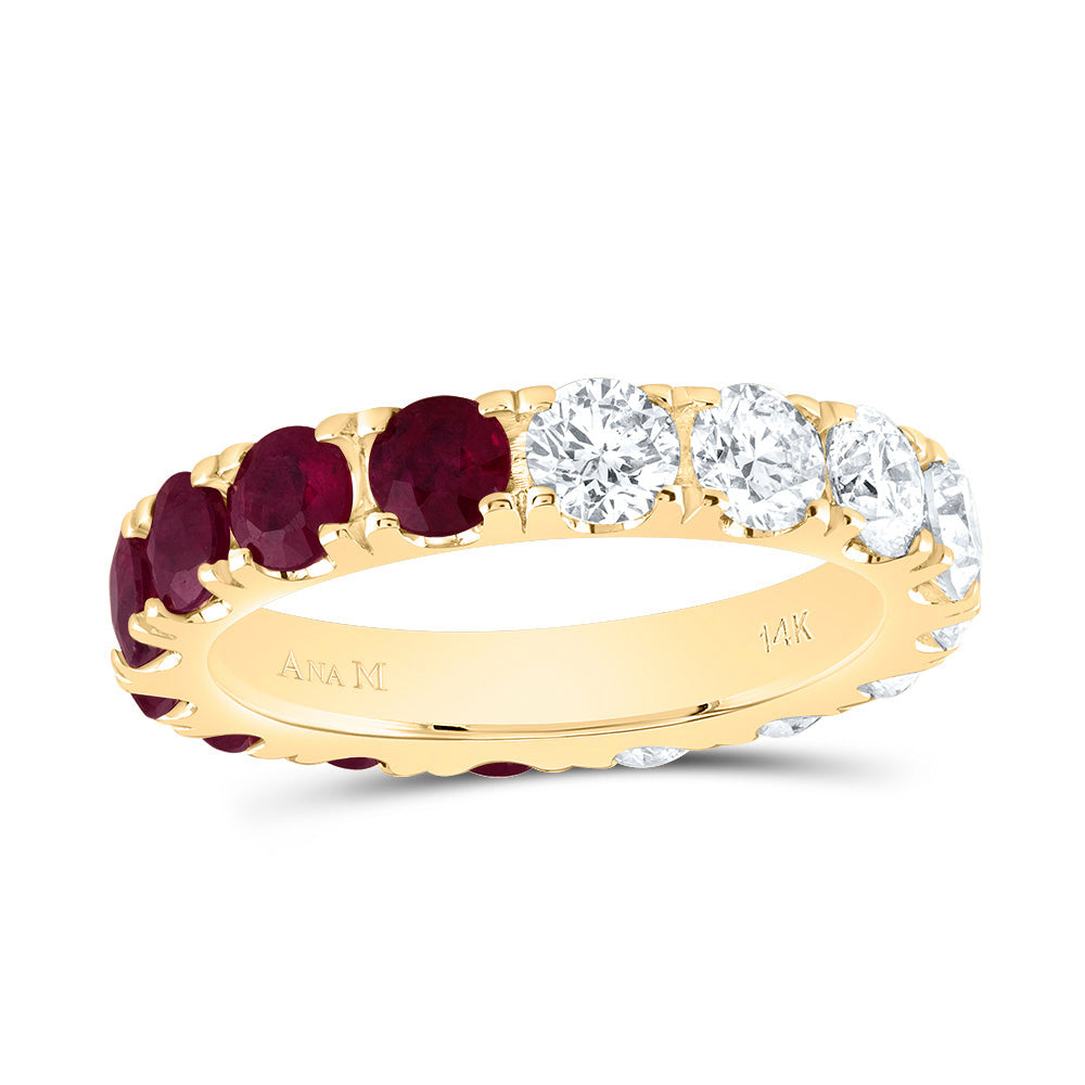 2Ctw-Dia Ana M 1 7/8Ctw-Rd-Ru Nat Gem Ring (4.05 grams)