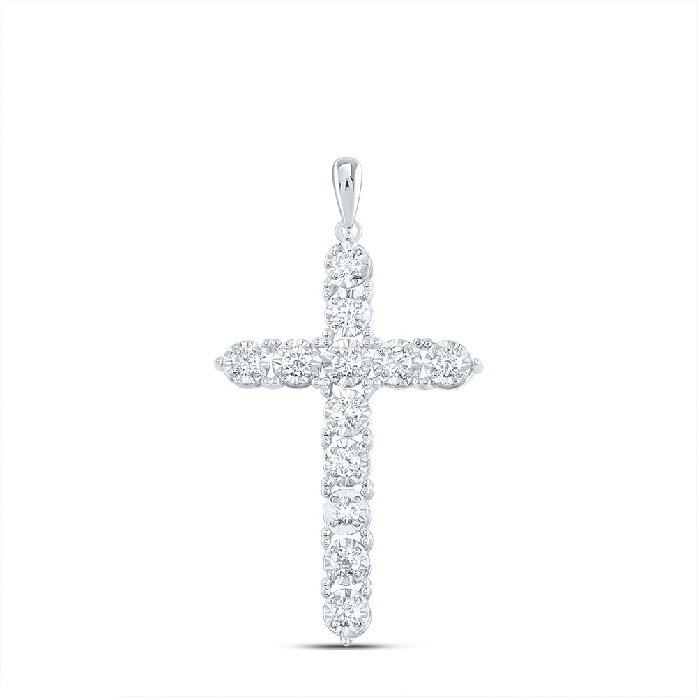 1/3Ctw-Dia Ana M Fashion Cross Pendant (1.534 grams)