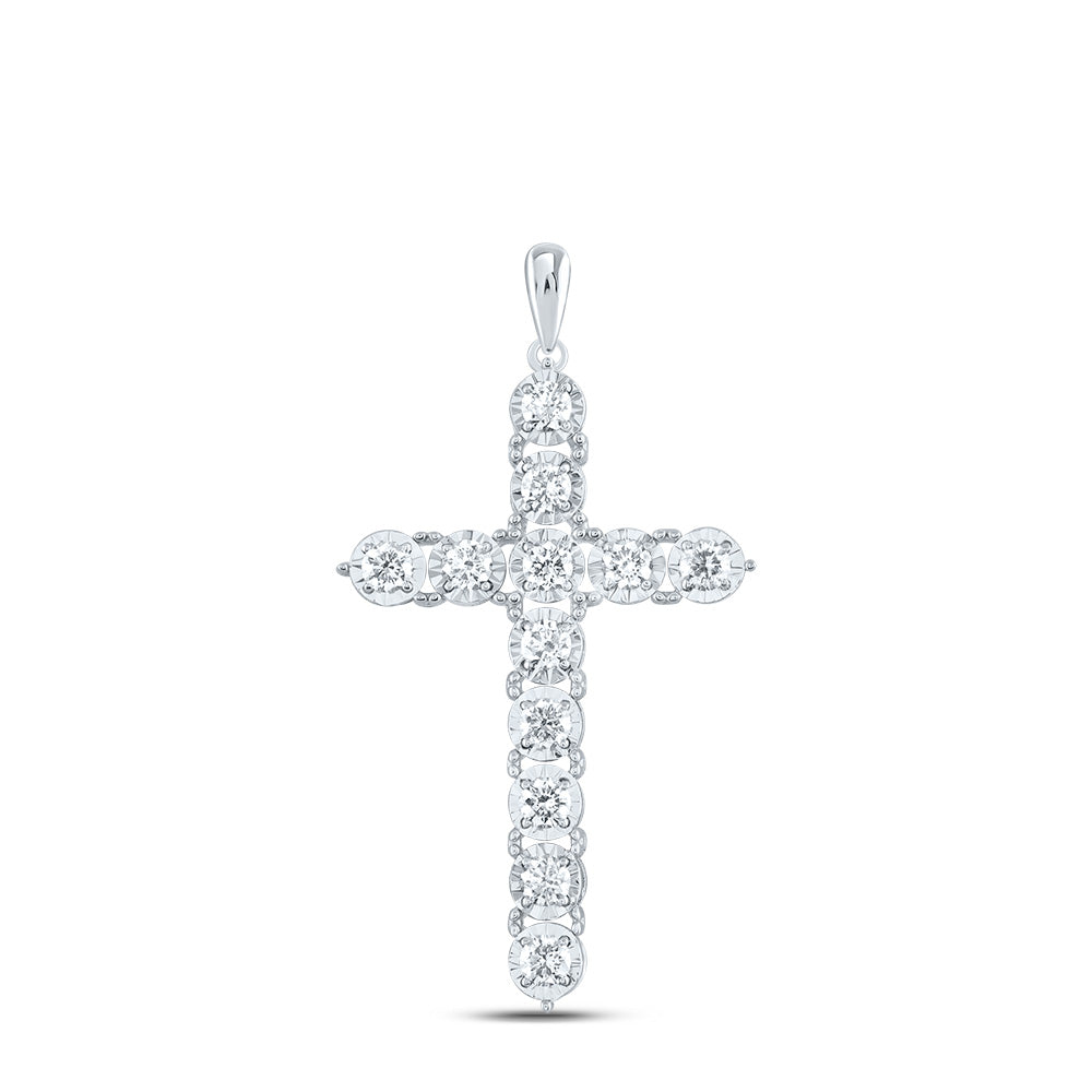 1Ctw-Dia Ana M Fashion Cross Pendant (2.71 grams)