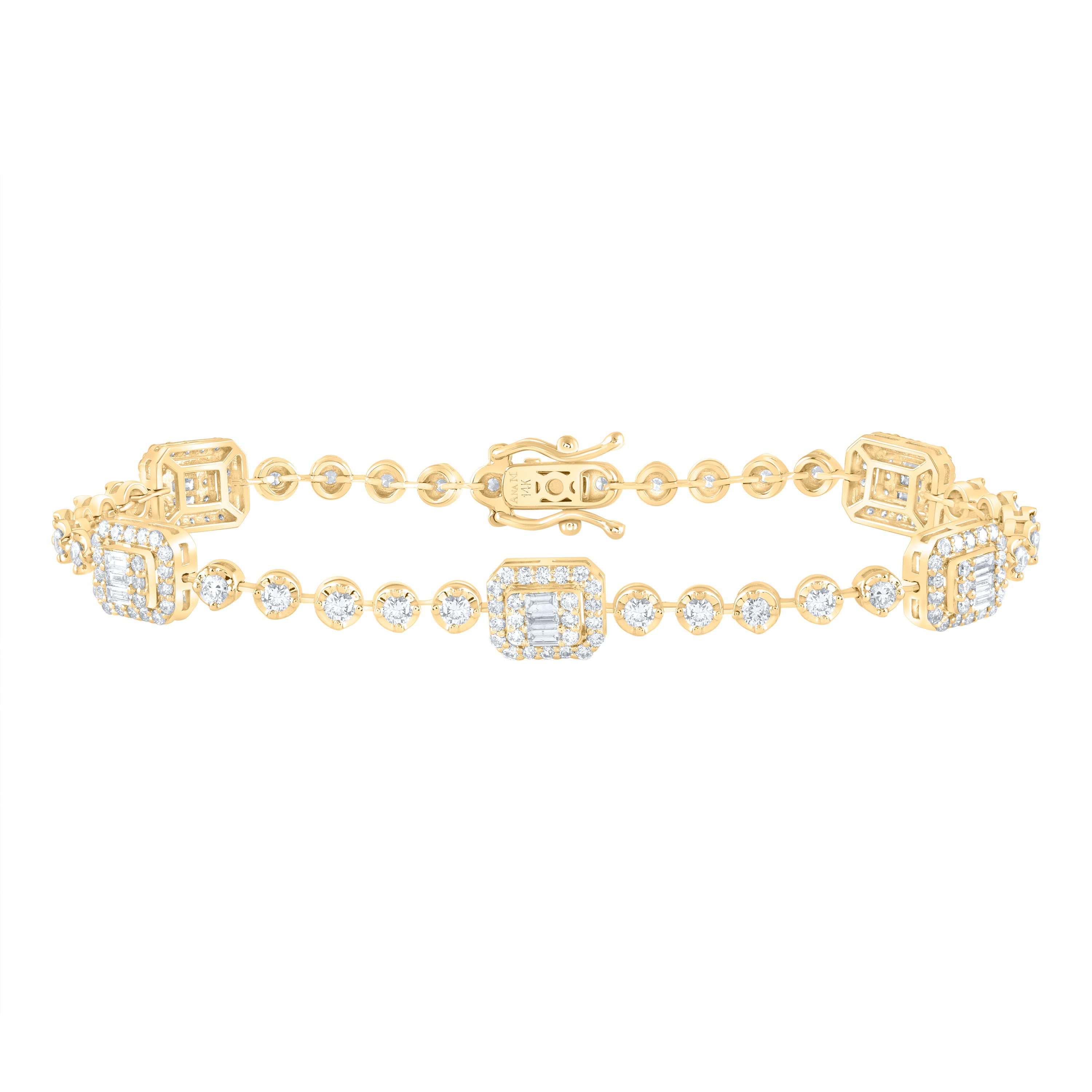 2 1/3Ctw-Nat Dia Ana M Fashion Octagon Bracelet (7 Inch) (9.875 grams)