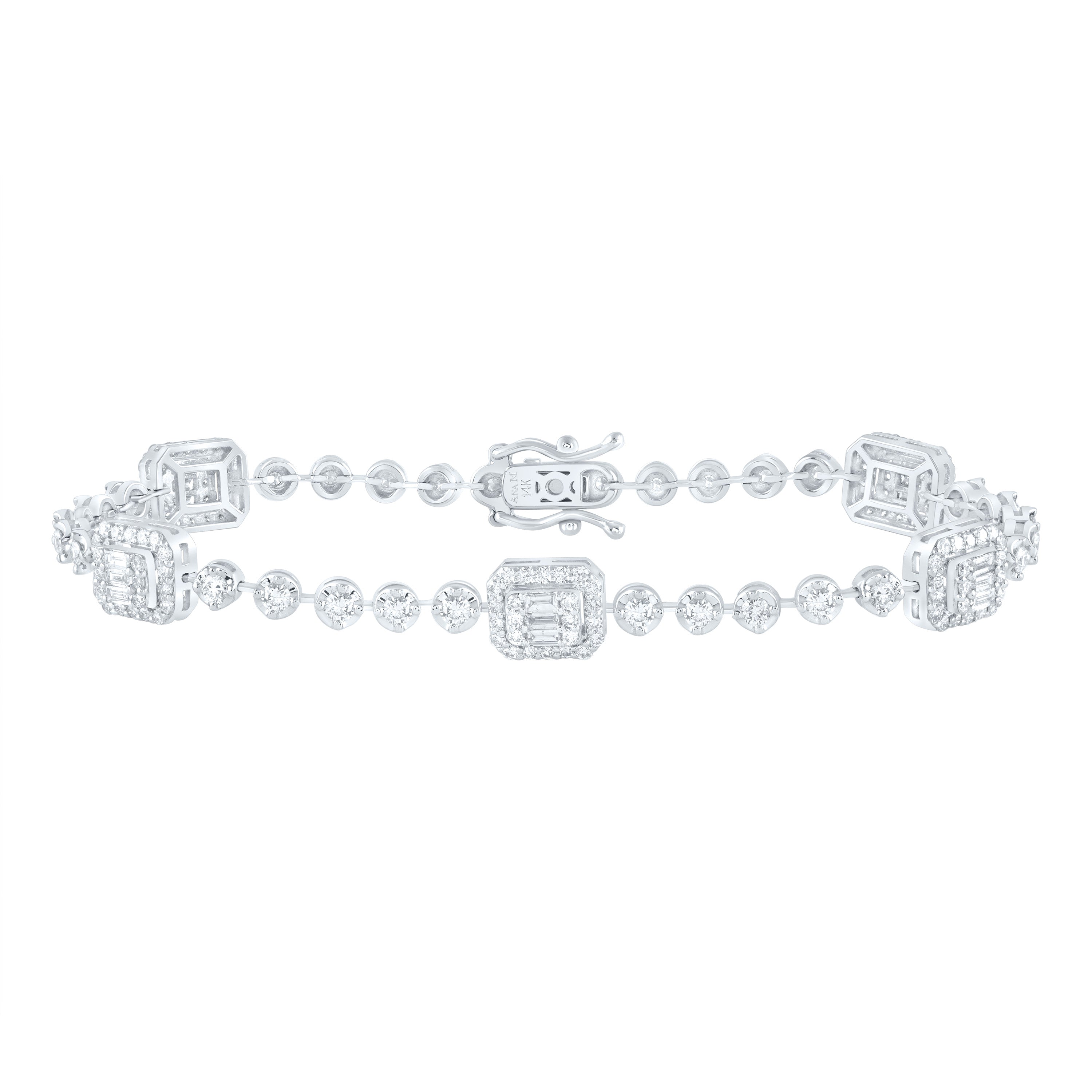 2 1/3Ctw-Nat Dia Ana M Fashion Octagon Bracelet (7 Inch) (9.853333 grams)