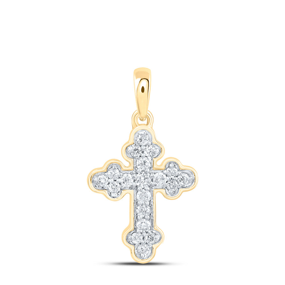1/8Ctw-Dia Cn Gift Cross Pendant (0.501333 grams)