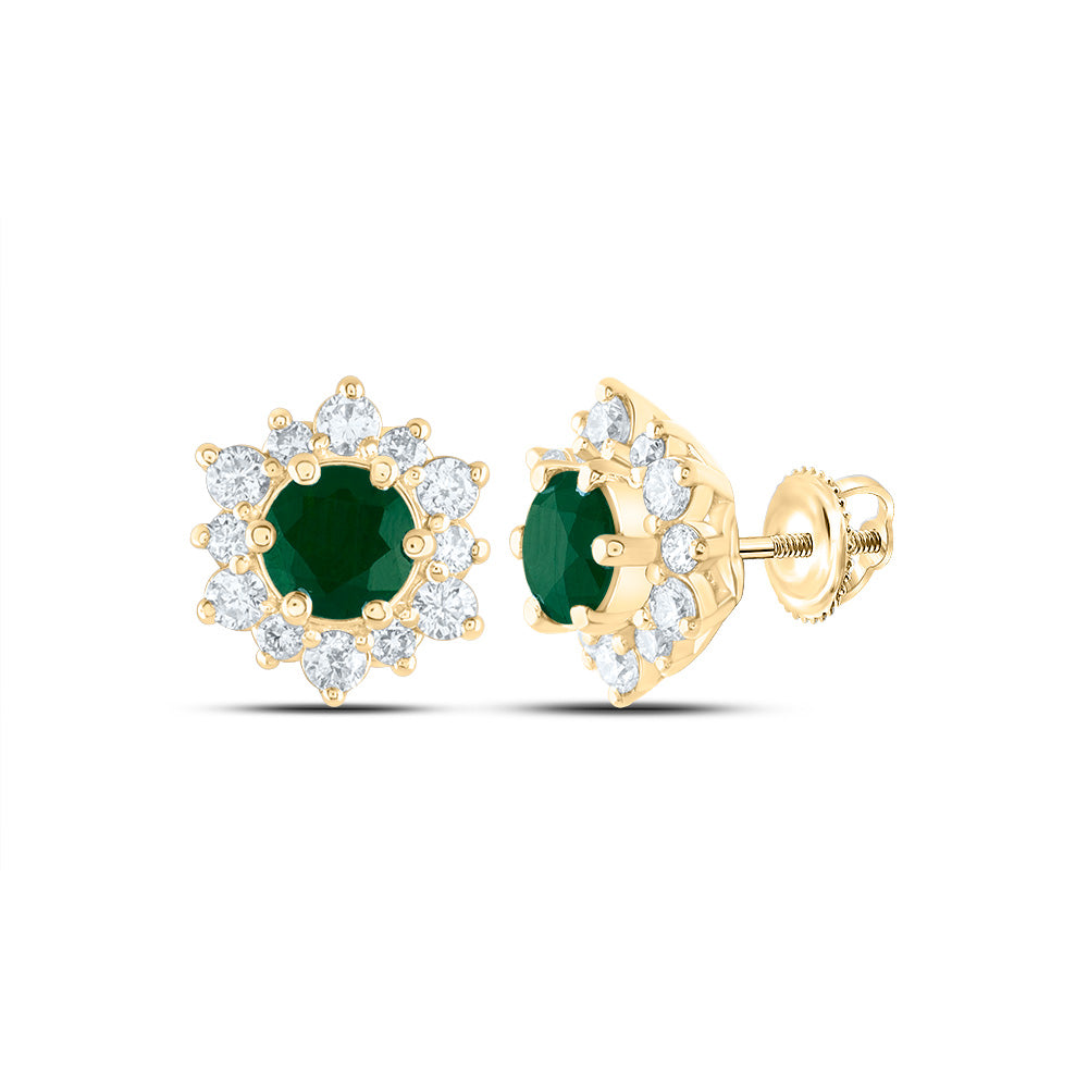 3/8Ctw-Dia Ana M 4.5Mm Rd-Em Nat Gem Stud Earring